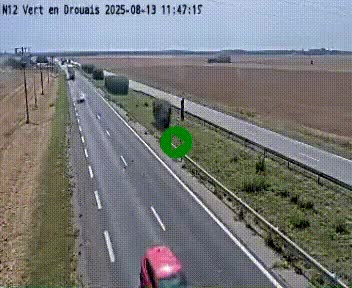 <h2>Webcam à hauteur de Vert-en-Drouais sur la N12, en périphérie de Dreux. Vue orientée vers Alençon</h2>