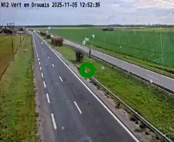 Webcam à hauteur de Vert-en-Drouais sur la N12, en périphérie de Dreux. Vue orientée vers Alençon