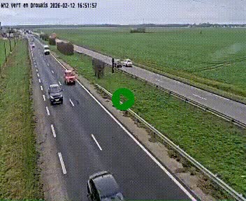 Webcam à hauteur de Vert-en-Drouais sur la N12, en périphérie de Dreux. Vue orientée vers Alençon