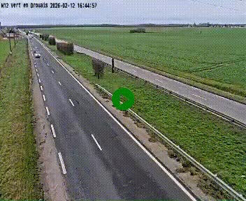<h2>Webcam à hauteur de Vert-en-Drouais sur la N12, en périphérie de Dreux. Vue orientée vers Alençon</h2>
