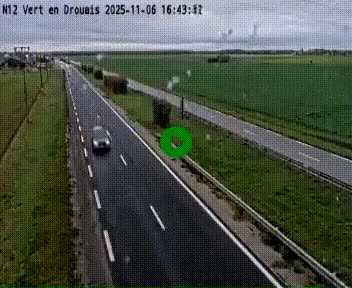 <h2>Webcam à hauteur de Vert-en-Drouais sur la N12, en périphérie de Dreux. Vue orientée vers Alençon</h2>