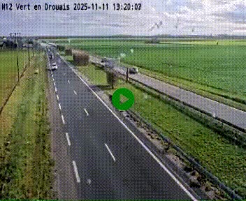 <h2>Webcam à hauteur de Vert-en-Drouais sur la N12, en périphérie de Dreux. Vue orientée vers Alençon</h2>