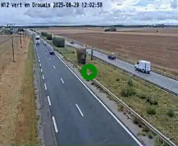 <h2>Webcam à hauteur de Vert-en-Drouais sur la N12, en périphérie de Dreux. Vue orientée vers Alençon</h2>
