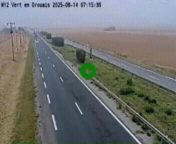 <h2>Webcam à hauteur de Vert-en-Drouais sur la N12, en périphérie de Dreux. Vue orientée vers Alençon</h2>