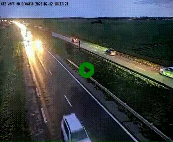 Webcam à hauteur de Vert-en-Drouais sur la N12, en périphérie de Dreux. Vue orientée vers Alençon