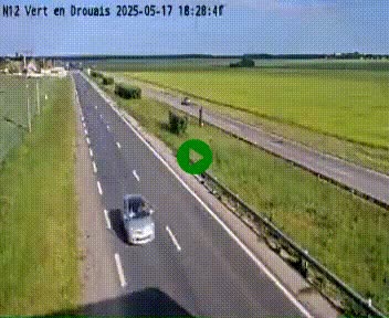 <h2>Webcam à hauteur de Vert-en-Drouais sur la N12, en périphérie de Dreux. Vue orientée vers Alençon</h2>