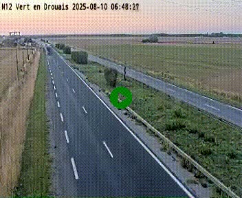 Webcam à hauteur de Vert-en-Drouais sur la N12, en périphérie de Dreux. Vue orientée vers Alençon