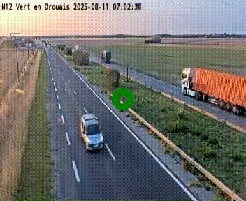 Webcam à hauteur de Vert-en-Drouais sur la N12, en périphérie de Dreux. Vue orientée vers Alençon