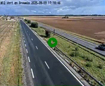 Webcam à hauteur de Vert-en-Drouais sur la N12, en périphérie de Dreux. Vue orientée vers Alençon
