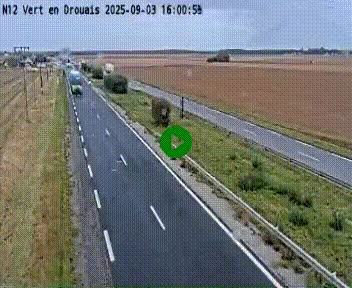 Webcam à hauteur de Vert-en-Drouais sur la N12, en périphérie de Dreux. Vue orientée vers Alençon