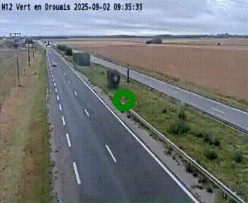 Webcam à hauteur de Vert-en-Drouais sur la N12, en périphérie de Dreux. Vue orientée vers Alençon