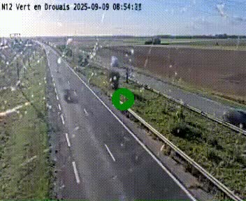 Webcam à hauteur de Vert-en-Drouais sur la N12, en périphérie de Dreux. Vue orientée vers Alençon