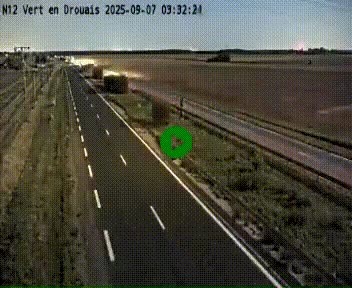 Webcam à hauteur de Vert-en-Drouais sur la N12, en périphérie de Dreux. Vue orientée vers Alençon