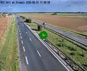 Webcam à hauteur de Vert-en-Drouais sur la N12, en périphérie de Dreux. Vue orientée vers Alençon