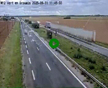 Webcam à hauteur de Vert-en-Drouais sur la N12, en périphérie de Dreux. Vue orientée vers Alençon