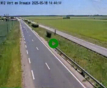 <h2>Webcam à hauteur de Vert-en-Drouais sur la N12, en périphérie de Dreux. Vue orientée vers Alençon</h2>
