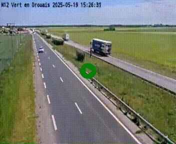 <h2>Webcam à hauteur de Vert-en-Drouais sur la N12, en périphérie de Dreux. Vue orientée vers Alençon</h2>