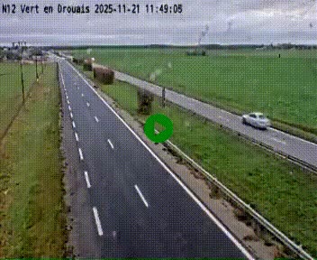 <h2>Webcam à hauteur de Vert-en-Drouais sur la N12, en périphérie de Dreux. Vue orientée vers Alençon</h2>