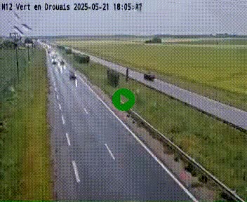<h2>Webcam à hauteur de Vert-en-Drouais sur la N12, en périphérie de Dreux. Vue orientée vers Alençon</h2>