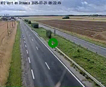 <h2>Webcam à hauteur de Vert-en-Drouais sur la N12, en périphérie de Dreux. Vue orientée vers Alençon</h2>