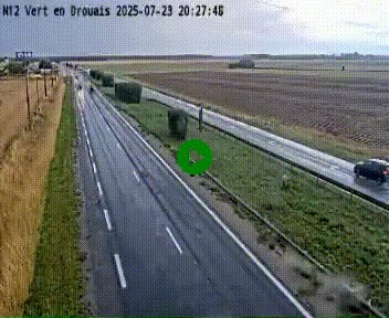 <h2>Webcam à hauteur de Vert-en-Drouais sur la N12, en périphérie de Dreux. Vue orientée vers Alençon</h2>