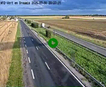 <h2>Webcam à hauteur de Vert-en-Drouais sur la N12, en périphérie de Dreux. Vue orientée vers Alençon</h2>