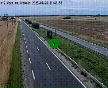 <h2>Webcam à hauteur de Vert-en-Drouais sur la N12, en périphérie de Dreux. Vue orientée vers Alençon</h2>