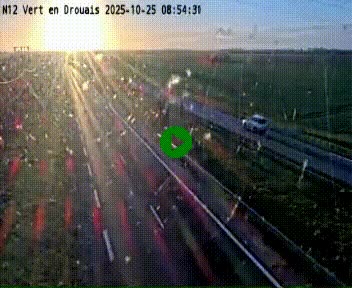 Webcam à hauteur de Vert-en-Drouais sur la N12, en périphérie de Dreux. Vue orientée vers Alençon