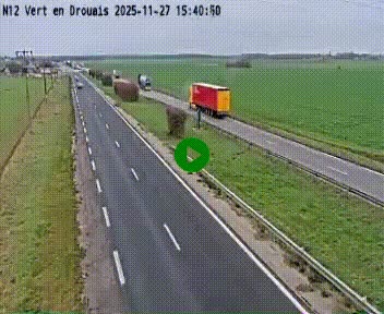 <h2>Webcam à hauteur de Vert-en-Drouais sur la N12, en périphérie de Dreux. Vue orientée vers Alençon</h2>