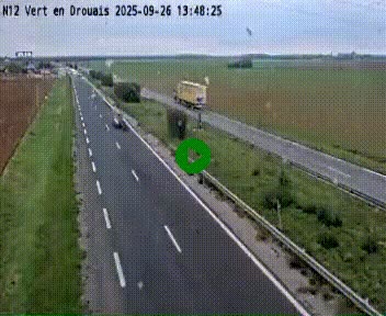 <h2>Webcam à hauteur de Vert-en-Drouais sur la N12, en périphérie de Dreux. Vue orientée vers Alençon</h2>