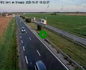 <h2>Webcam à hauteur de Vert-en-Drouais sur la N12, en périphérie de Dreux. Vue orientée vers Alençon</h2>