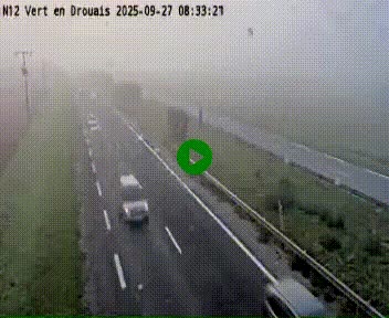 <h2>Webcam à hauteur de Vert-en-Drouais sur la N12, en périphérie de Dreux. Vue orientée vers Alençon</h2>