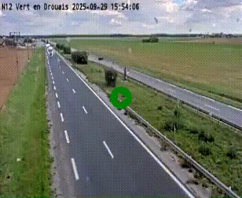 <h2>Webcam à hauteur de Vert-en-Drouais sur la N12, en périphérie de Dreux. Vue orientée vers Alençon</h2>