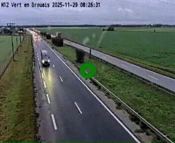 <h2>Webcam à hauteur de Vert-en-Drouais sur la N12, en périphérie de Dreux. Vue orientée vers Alençon</h2>