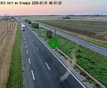 <h2>Webcam à hauteur de Vert-en-Drouais sur la N12, en périphérie de Dreux. Vue orientée vers Alençon</h2>