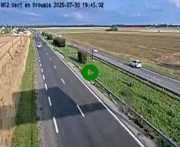 <h2>Webcam à hauteur de Vert-en-Drouais sur la N12, en périphérie de Dreux. Vue orientée vers Alençon</h2>