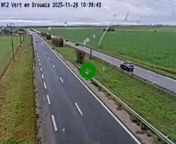 <h2>Webcam à hauteur de Vert-en-Drouais sur la N12, en périphérie de Dreux. Vue orientée vers Alençon</h2>