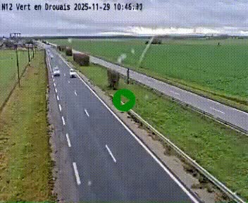 <h2>Webcam à hauteur de Vert-en-Drouais sur la N12, en périphérie de Dreux. Vue orientée vers Alençon</h2>