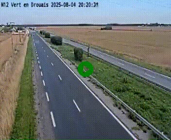 <h2>Webcam à hauteur de Vert-en-Drouais sur la N12, en périphérie de Dreux. Vue orientée vers Alençon</h2>