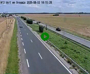 <h2>Webcam à hauteur de Vert-en-Drouais sur la N12, en périphérie de Dreux. Vue orientée vers Alençon</h2>