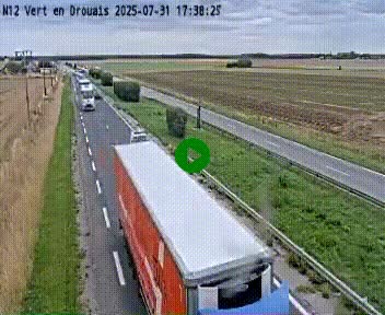 <h2>Webcam à hauteur de Vert-en-Drouais sur la N12, en périphérie de Dreux. Vue orientée vers Alençon</h2>