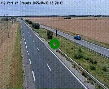<h2>Webcam à hauteur de Vert-en-Drouais sur la N12, en périphérie de Dreux. Vue orientée vers Alençon</h2>