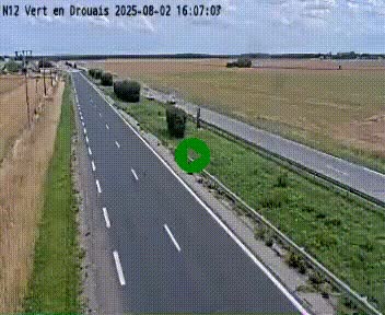 <h2>Webcam à hauteur de Vert-en-Drouais sur la N12, en périphérie de Dreux. Vue orientée vers Alençon</h2>