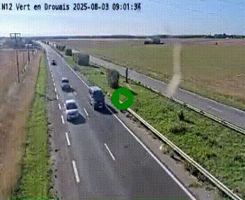 <h2>Webcam à hauteur de Vert-en-Drouais sur la N12, en périphérie de Dreux. Vue orientée vers Alençon</h2>
