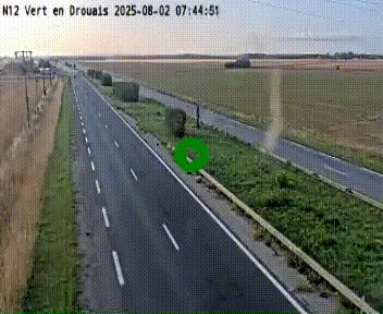 <h2>Webcam à hauteur de Vert-en-Drouais sur la N12, en périphérie de Dreux. Vue orientée vers Alençon</h2>