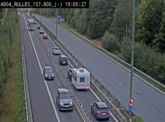 <h2>Webcam à Marbehan sur l'E411 à hauteur de la sortie 28a Rulles. Vue orientée vers Bruxelles</h2>