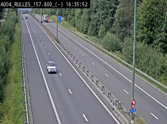 <h2>Webcam à Marbehan sur l'E411 à hauteur de la sortie 28a Rulles. Vue orientée vers Bruxelles</h2>