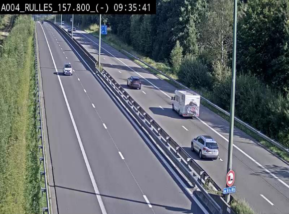 <h2>Webcam à Marbehan sur l'E411 à hauteur de la sortie 28a Rulles. Vue orientée vers Bruxelles</h2>