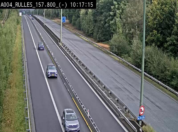 <h2>Webcam à Marbehan sur l'E411 à hauteur de la sortie 28a Rulles. Vue orientée vers Bruxelles</h2>