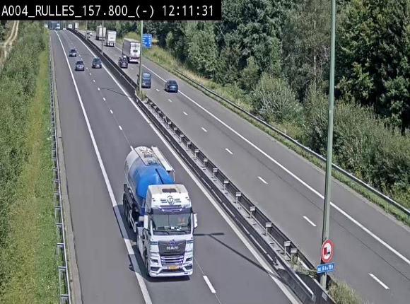 <h2>Webcam à Marbehan sur l'E411 à hauteur de la sortie 28a Rulles. Vue orientée vers Bruxelles</h2>